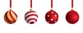 Vector illustration of a xmas balls with different patterns on a plain backgrounds